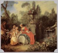 Lancret, Nicolas - Lady and Gentleman with two Girls and a Servant